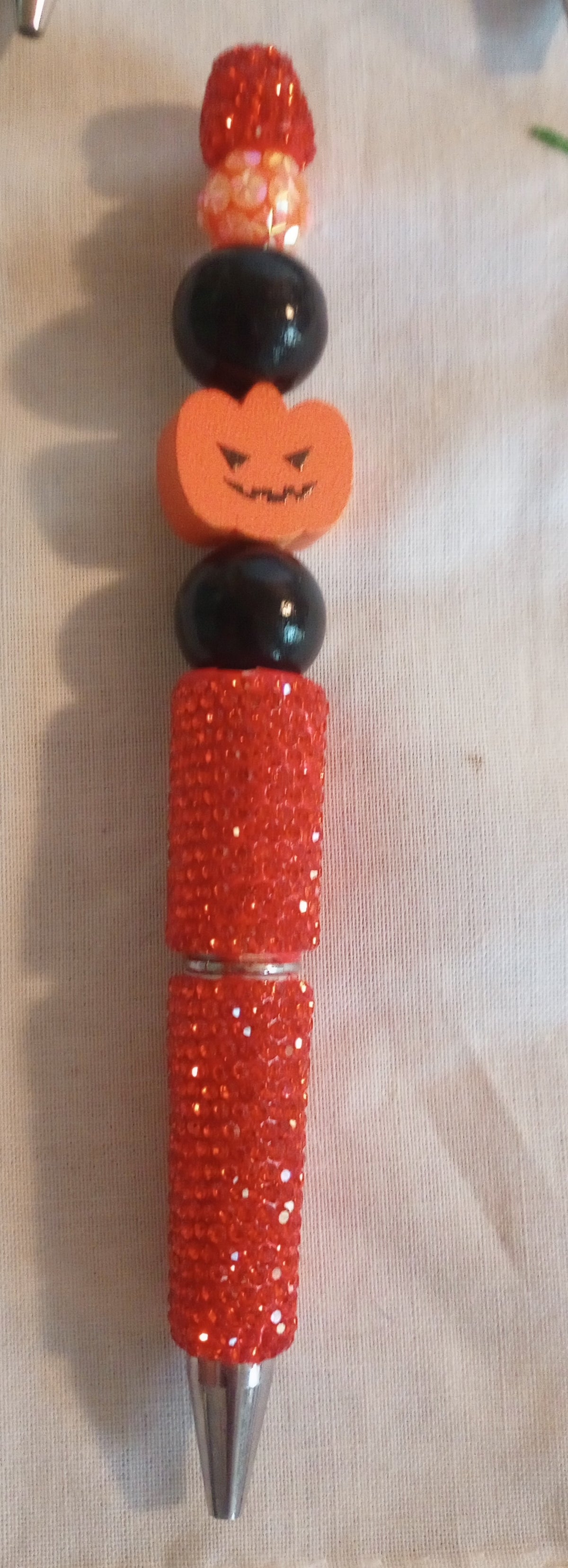 The Lady Sue Black Beaded Jack O Lantern Pen