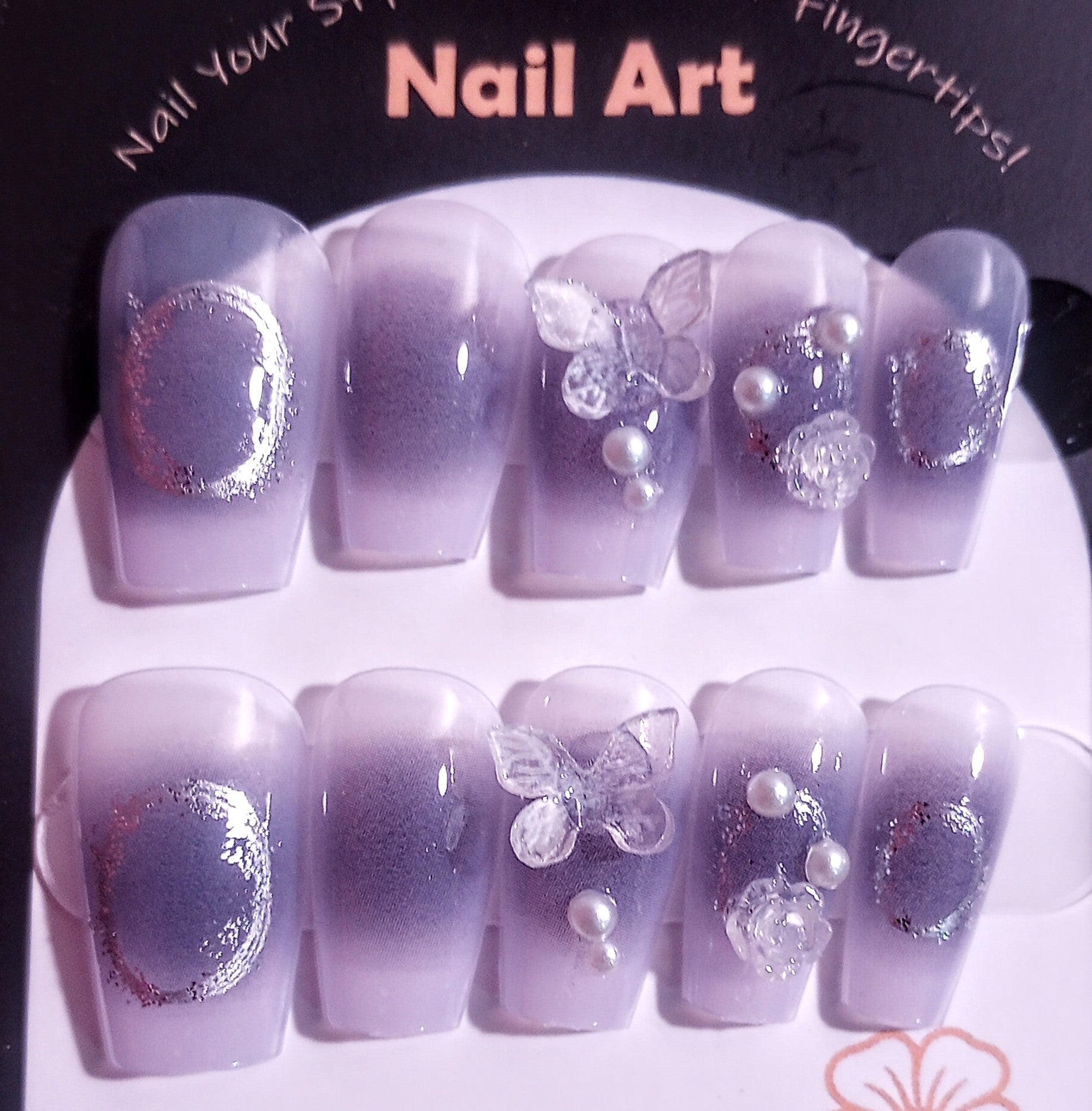 Butterfly and Flowers Size L